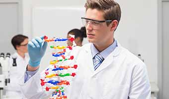 Scientist making DNA helix in the laboratory
